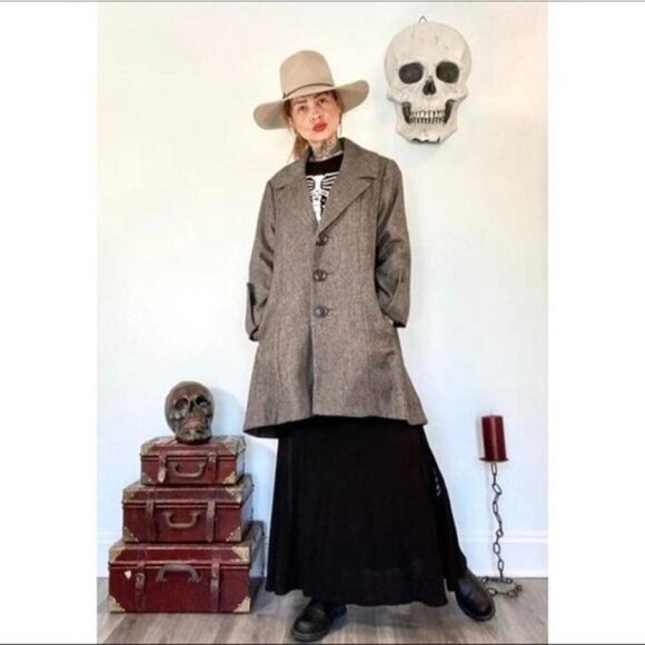 Cabi Shakespeare Wool Blend Tweed Swing Coat 3/4 Sleeve Lined Pockets Size 4 - Picture 5 of 10